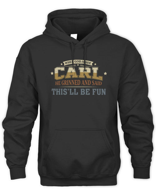 When God Made Your Name Funny Heritage T-Shirt CARL M1-80 / Unisex Hoodie / black