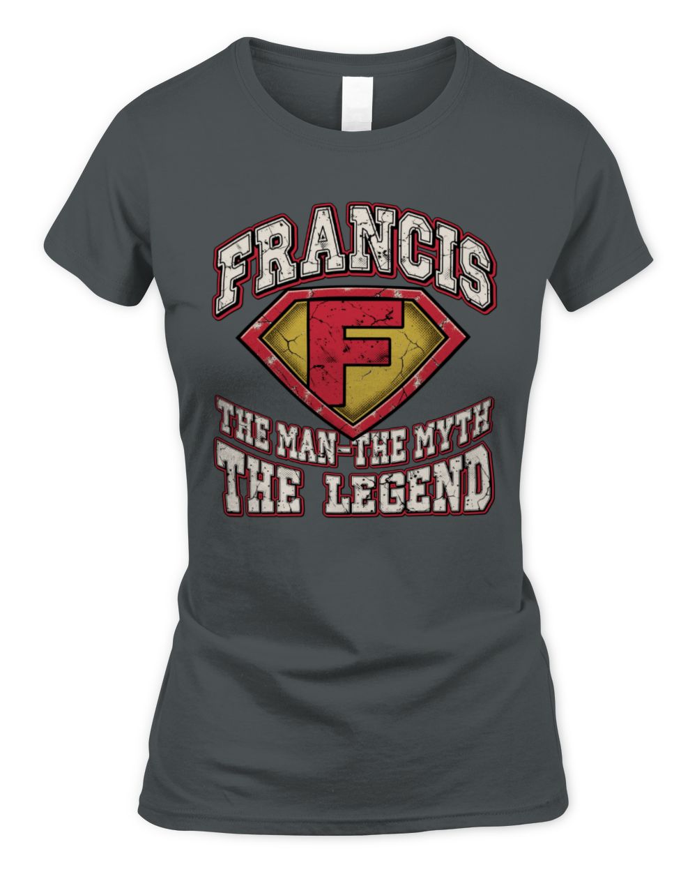 The Man The Myth The Legend Superman Graphic T-Shirt FRANCIS M1-74 / Women's Standard T-Shirt / charcoal