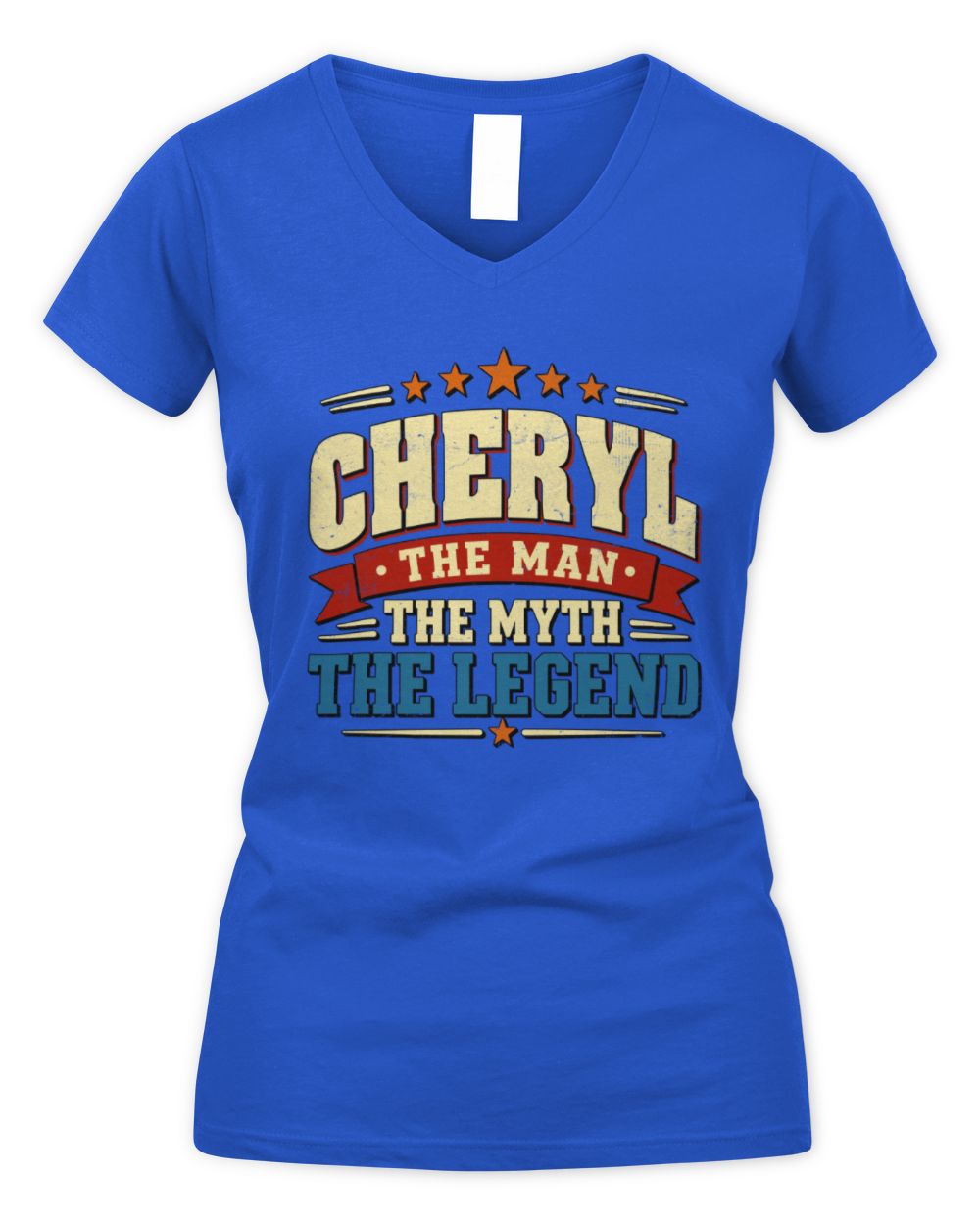 The Man The Myth The Legend Ribbon Vintage T-Shirt CHERYL M1-56 / Women's V-Neck T-Shirt / royal
