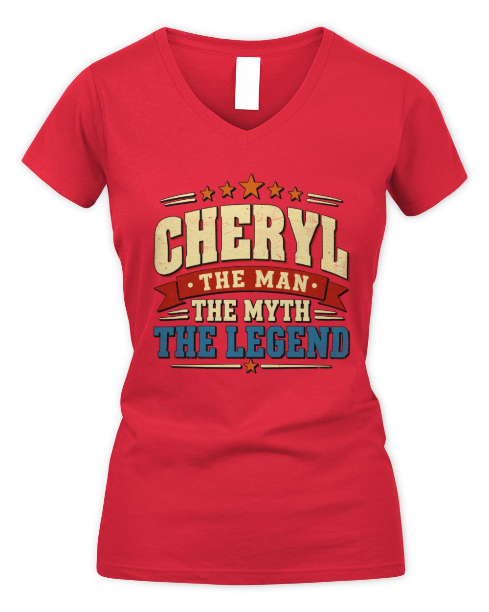 The Man The Myth The Legend Ribbon Vintage T-Shirt CHERYL M1-56 / Women's V-Neck T-Shirt / red