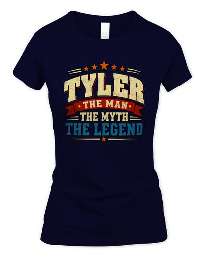 The Man The Myth The Legend Ribbon Vintage T-Shirt TYLER M1-56 / Women's Standard T-Shirt / navy