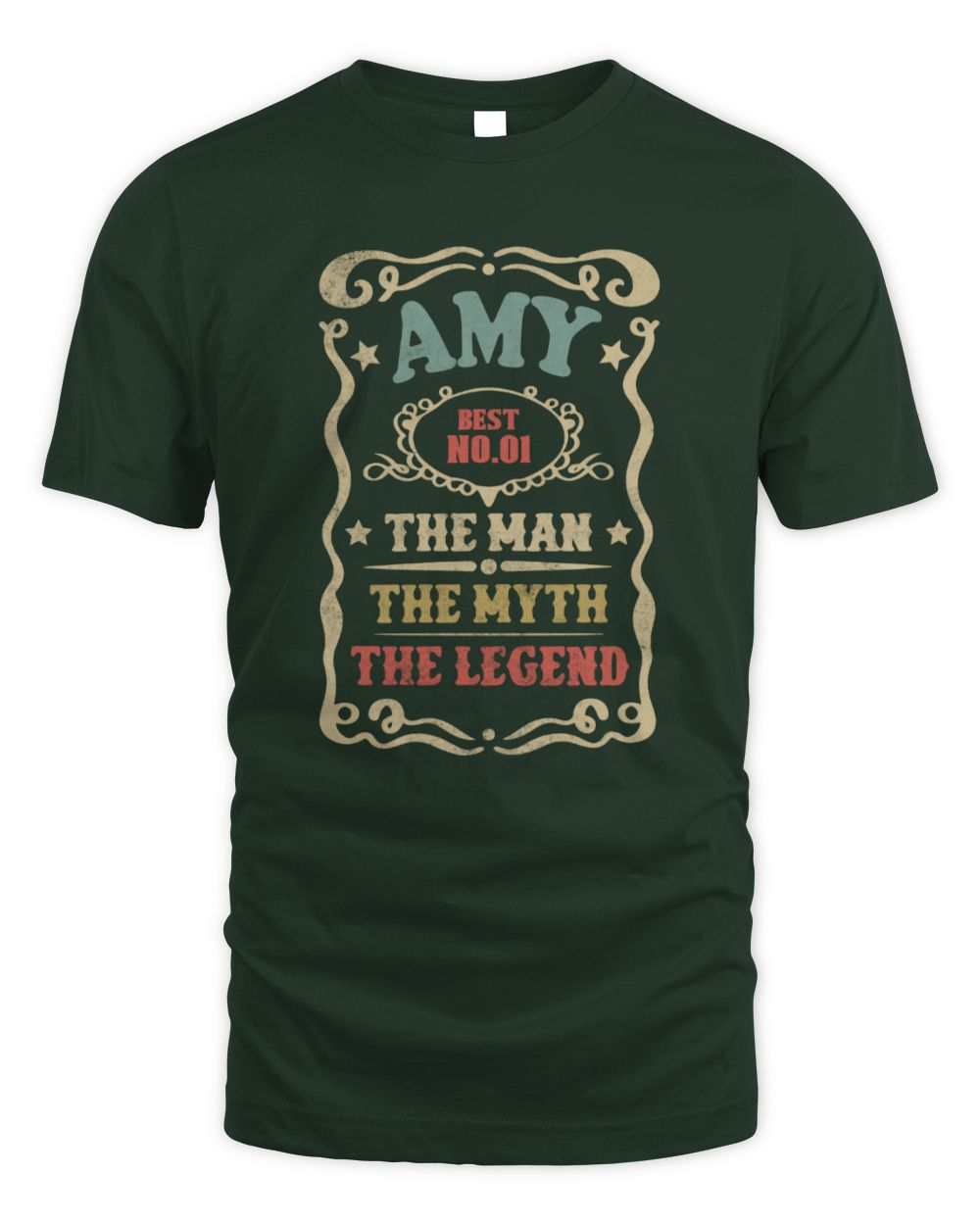 The Man The Myth The Legend Vintage Gold Wine Shirt AMY M1-52 / Unisex Standard T-Shirt / forest green