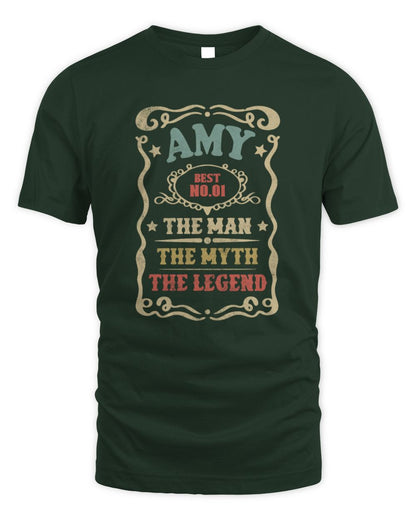 The Man The Myth The Legend Vintage Gold Wine Shirt AMY M1-52 / Unisex Standard T-Shirt / forest green