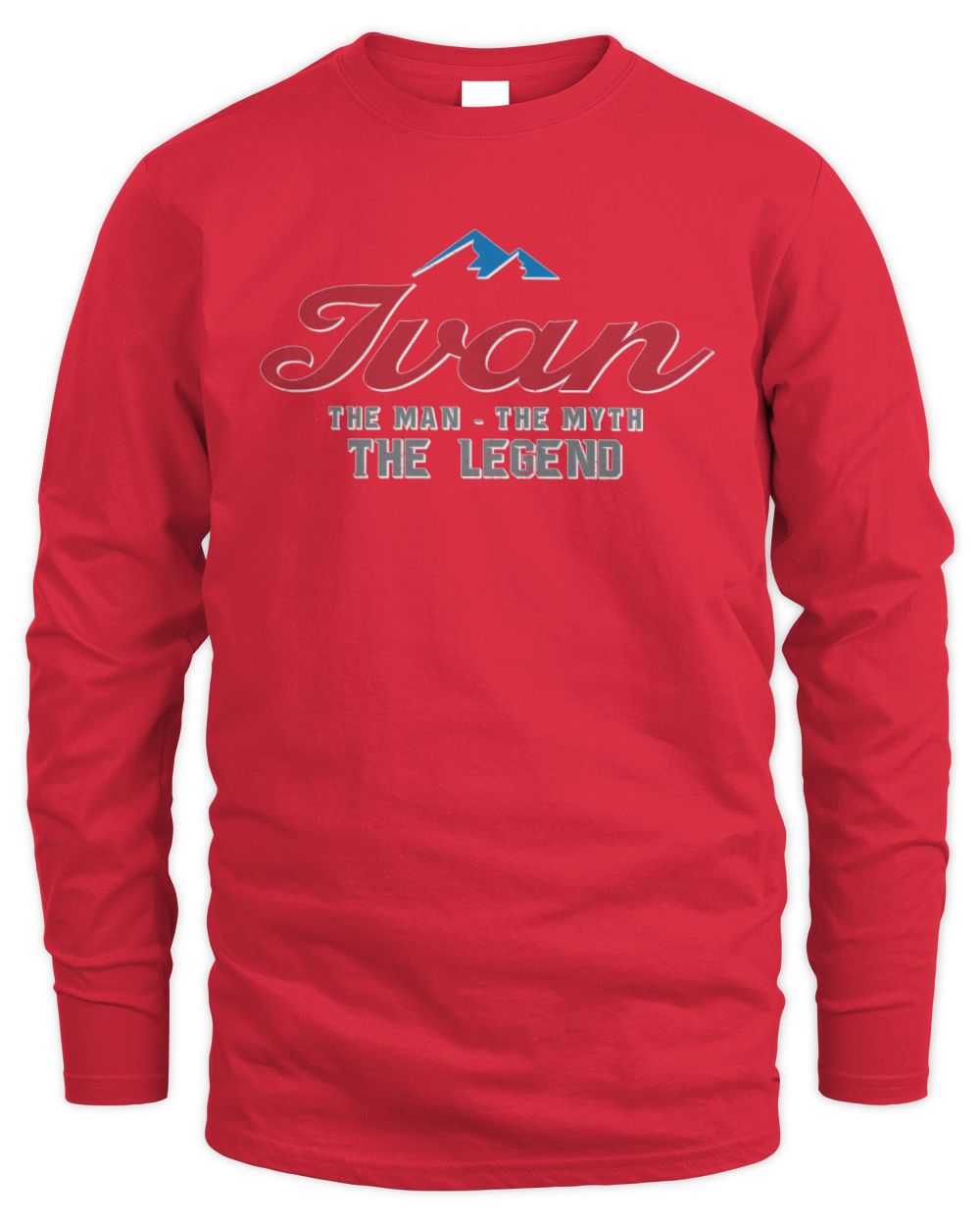 The Man The Myth The Legend Coors Light Beer T-Shirt IVAN M1-S84 / Men's Long Sleeved T-Shirt / red