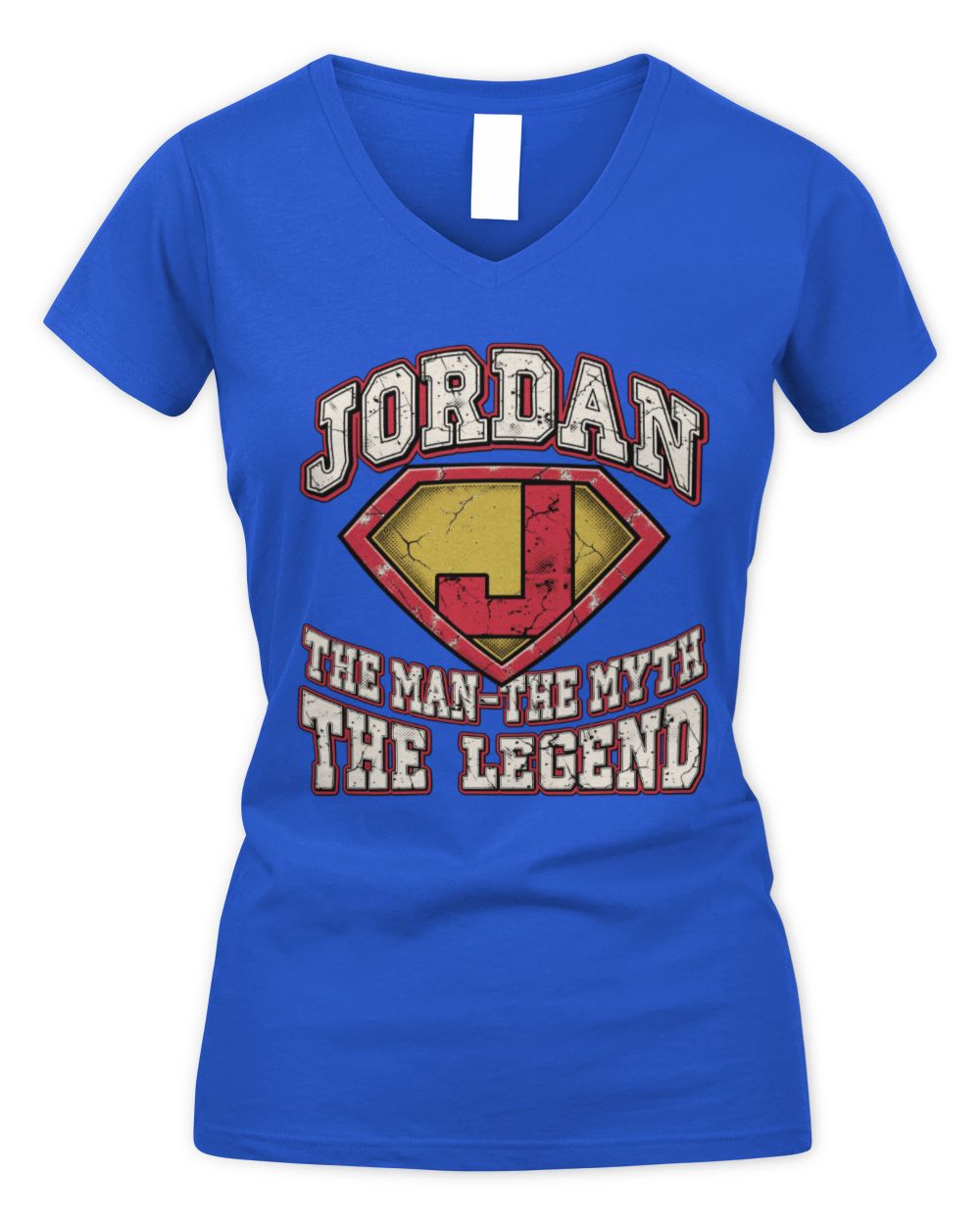 The Man The Myth The Legend Superman Graphic T-Shirt JORDAN M1-74 / Women's V-Neck T-Shirt / royal