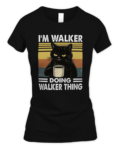 I'm Name Doing Name Thing Grumpy Black Cat Shirt WALKER M1-79 / Women's Standard T-Shirt / black
