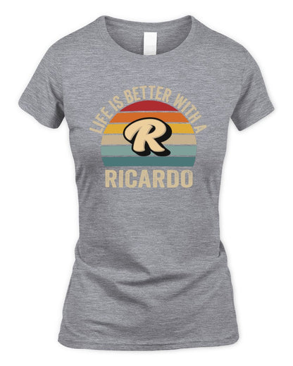 Life Is Better with Name Vintage Sun Shirt RICARDO M1-50 / Women's Standard T-Shirt / sport grey
