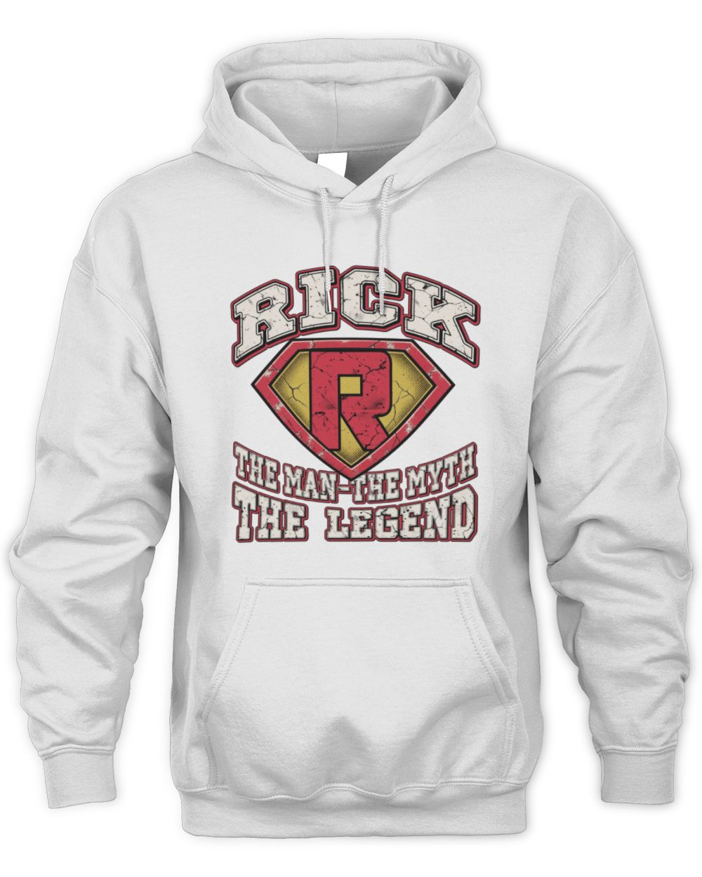 The Man The Myth The Legend Superman Graphic T-Shirt RICK M1-74 / Unisex Hoodie / white