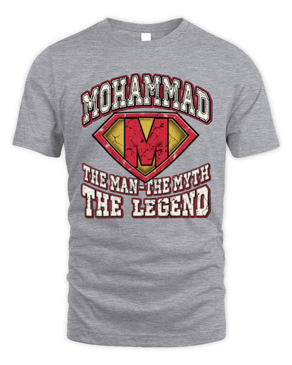 The Man The Myth The Legend Superman Graphic T-Shirt MOHAMMAD M1-74 / Unisex Standard T-Shirt / sport grey