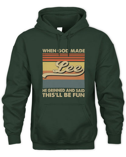 When God Made Your Name He Grinned Vintage T-Shirt LEE M1-55 / Unisex Hoodie / forest green