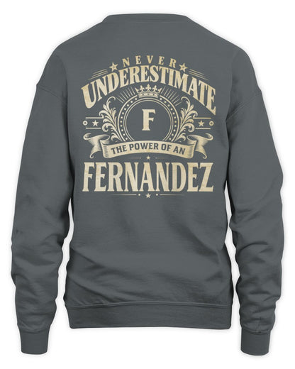 Never Underestimate Your Name Luxury Logo Shirt FERNANDEZ M1-63 / Unisex Sweatshirt / charcoal