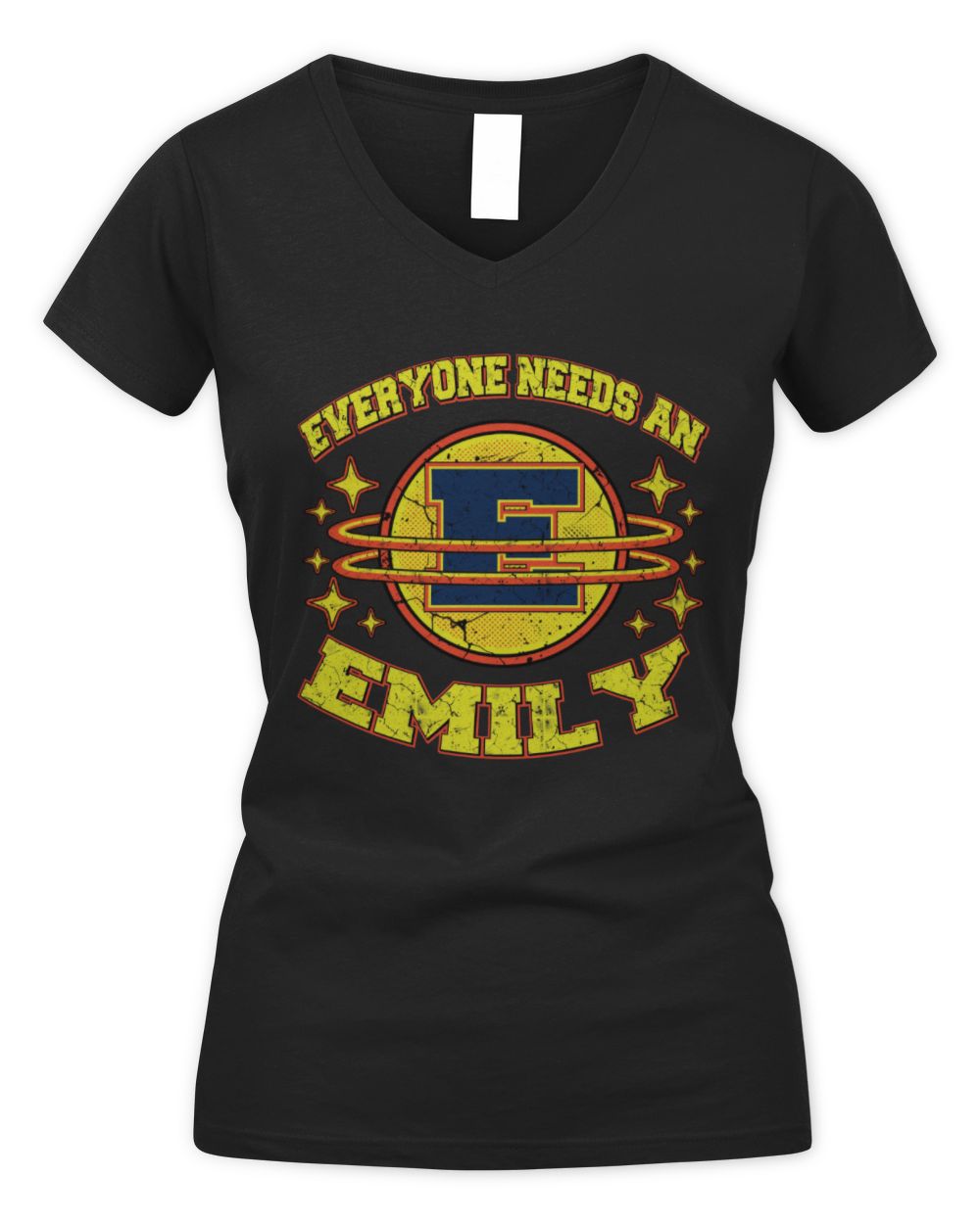 Everyone Needs a Your Name Shirt EMILY M1-76 / Women's V-Neck T-Shirt / black