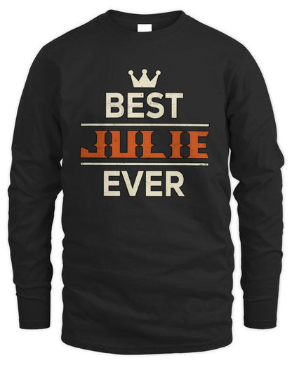 Best Your Name With Crown Shirt JULIE M1-59 / Men's Long Sleeved T-Shirt / black