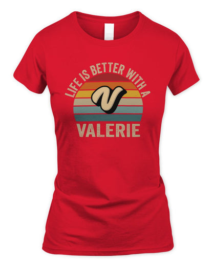 Life Is Better with Name Vintage Sun Shirt VALERIE M1-50 / Women's Standard T-Shirt / red