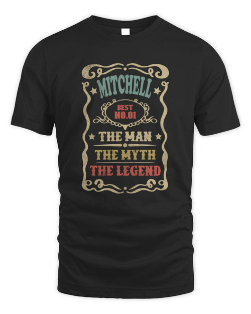 The Man The Myth The Legend Vintage Gold Wine Shirt MITCHELL M1-52 / Unisex Standard T-Shirt / black