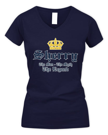 The Man The Myth The Legend Corona Beer T-Shirt SHERRY M1-S83 / Women's V-Neck T-Shirt / navy