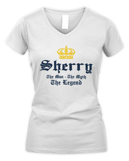 The Man The Myth The Legend Corona Beer T-Shirt SHERRY M1-S83 / Women's V-Neck T-Shirt / white