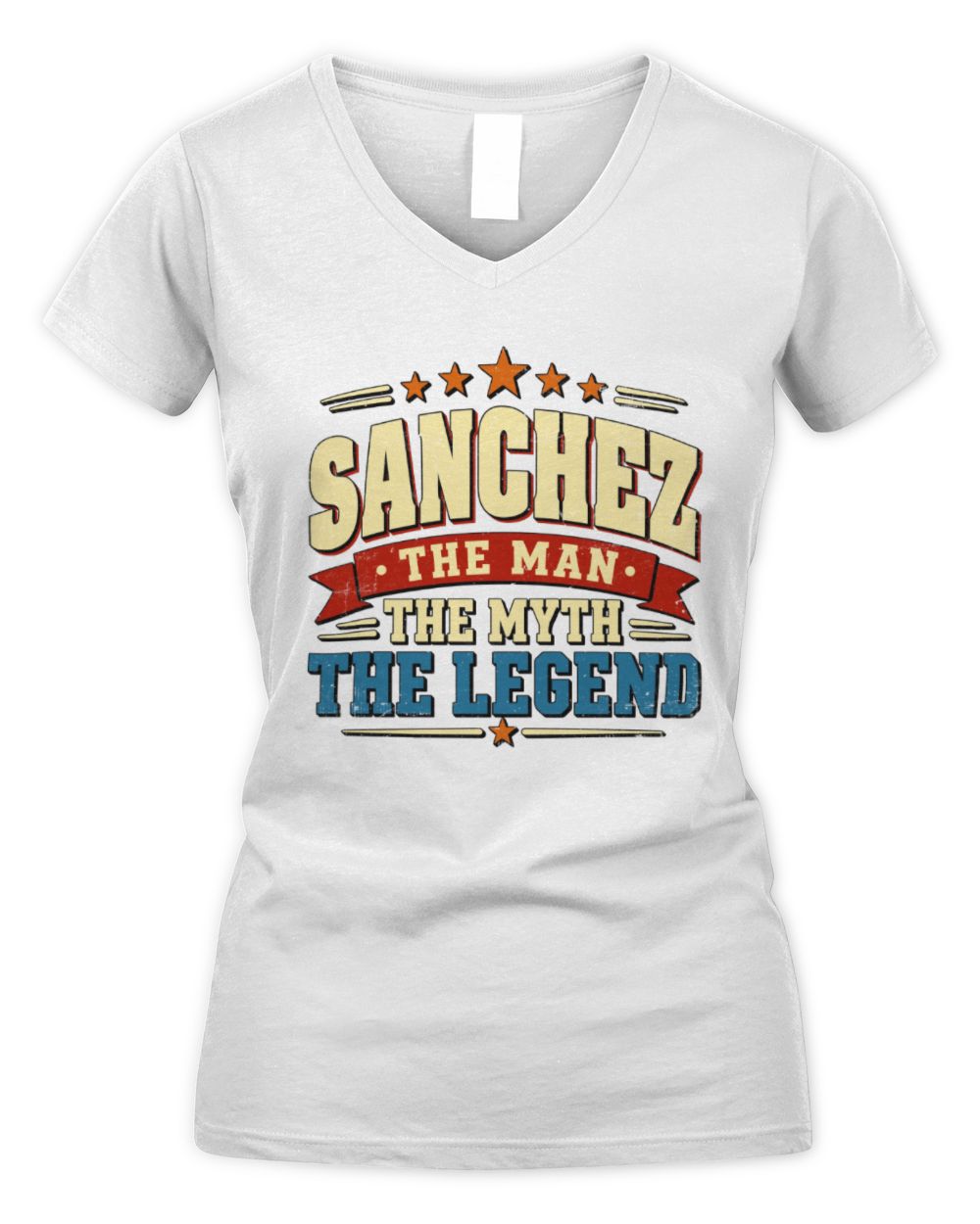 The Man The Myth The Legend Ribbon Vintage T-Shirt SANCHEZ M1-56 / Women's V-Neck T-Shirt / white