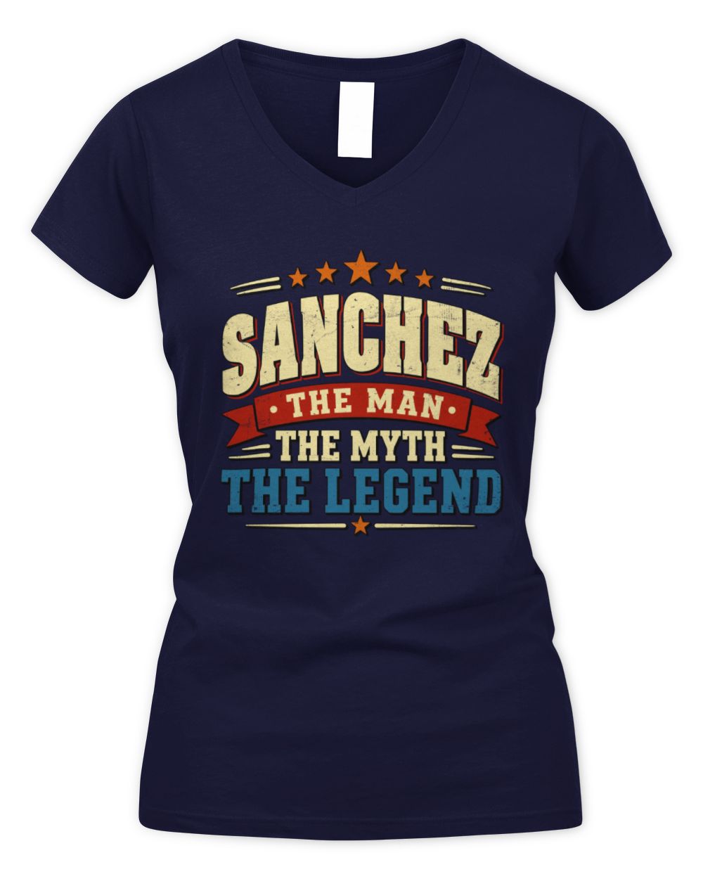 The Man The Myth The Legend Ribbon Vintage T-Shirt SANCHEZ M1-56 / Women's V-Neck T-Shirt / navy