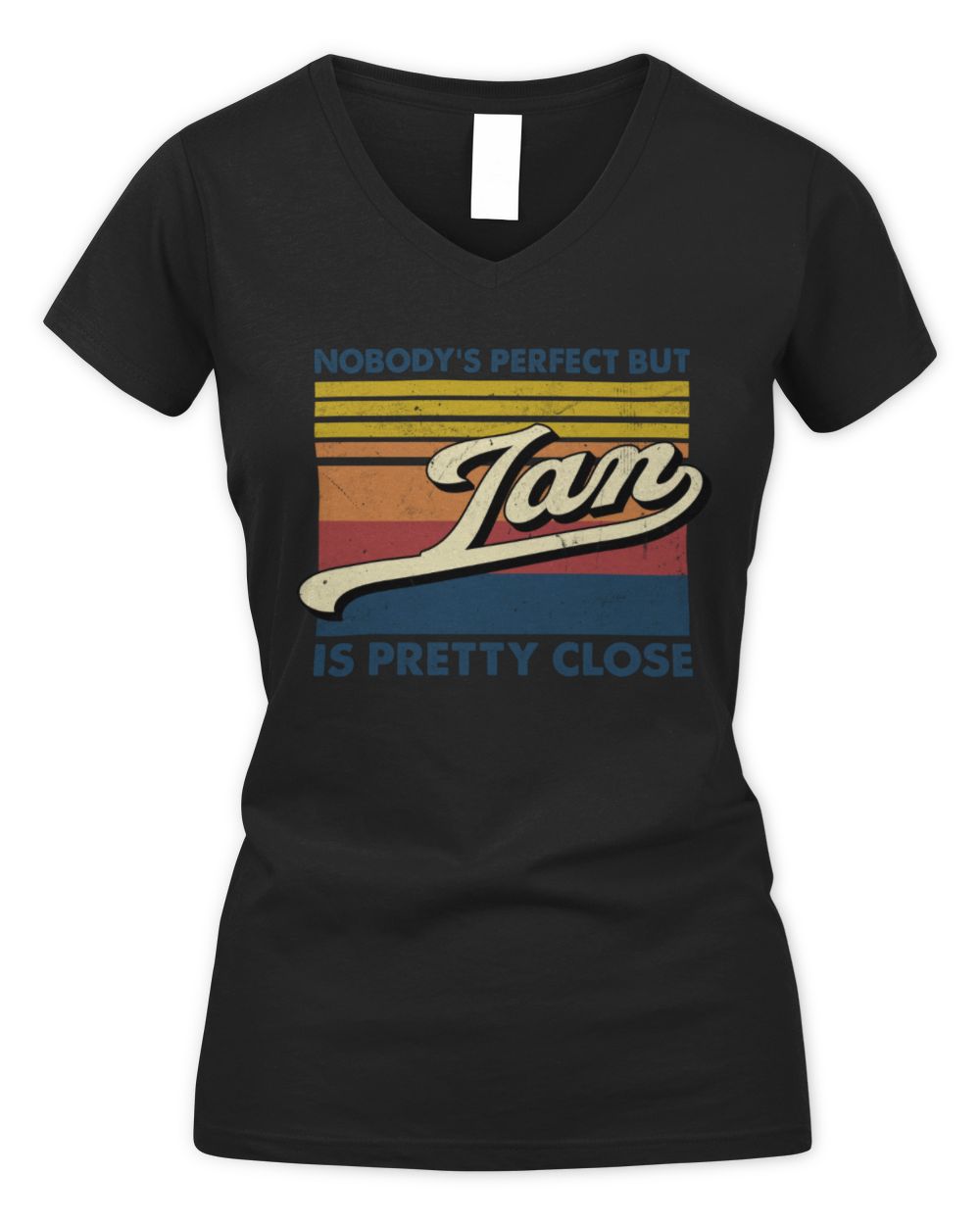 Nobody's Perfect But Your Name Is Pretty Close Retro Shirt IAN M1-65 / Women's V-Neck T-Shirt / black