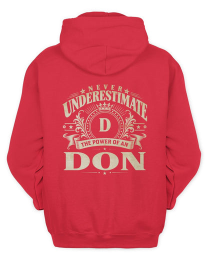 Never Underestimate Your Name Luxury Logo Shirt DON M1-63 / Unisex Hoodie / red