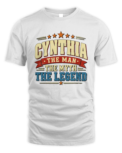 The Man The Myth The Legend Ribbon Vintage T-Shirt CYNTHIA M1-56 / Unisex Standard T-Shirt / white