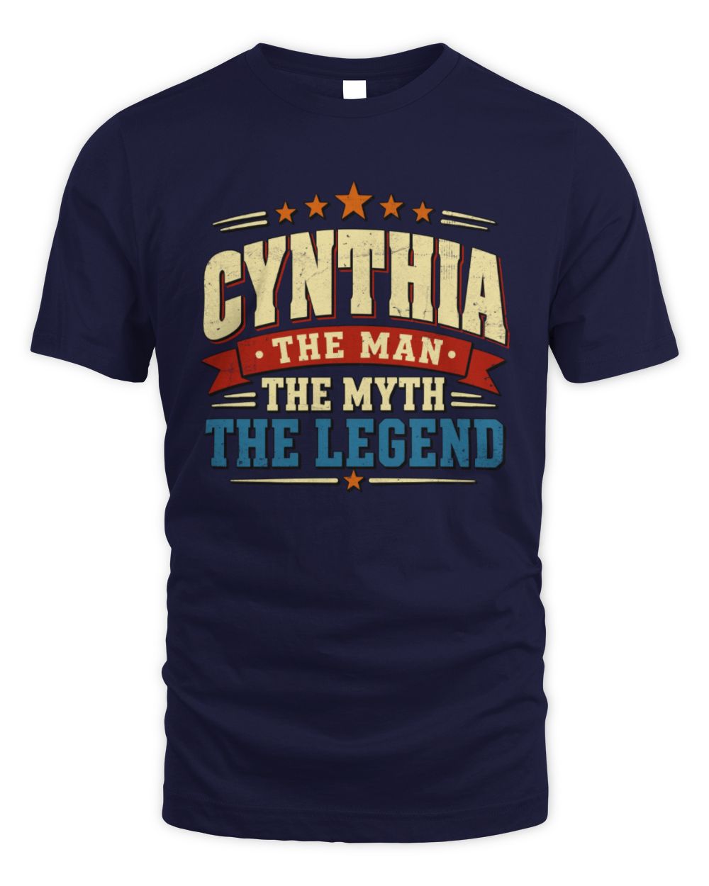 The Man The Myth The Legend Ribbon Vintage T-Shirt CYNTHIA M1-56 / Unisex Standard T-Shirt / navy