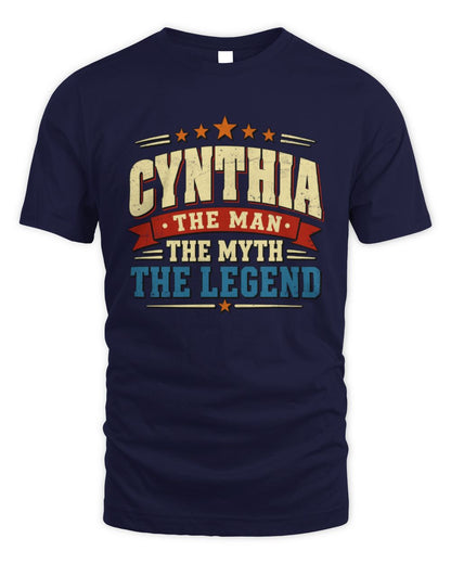 The Man The Myth The Legend Ribbon Vintage T-Shirt CYNTHIA M1-56 / Unisex Standard T-Shirt / navy