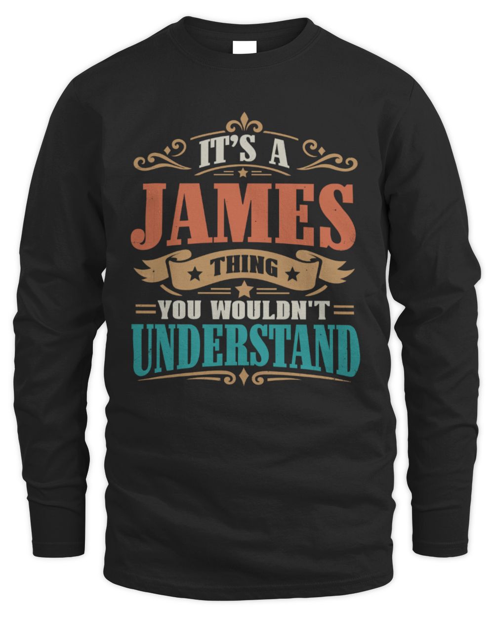 It’s a Name Thing Personalized Retro T-Shirt JAMES M1-47 / Men's Long Sleeved T-Shirt / black