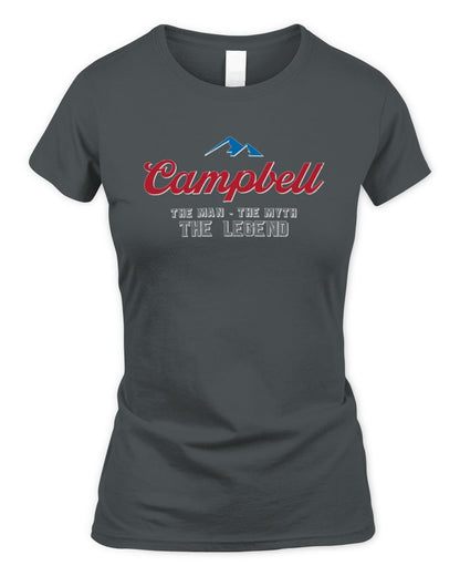 The Man The Myth The Legend Coors Light Beer T-Shirt CAMPBELL M1-S84 / Women's Standard T-Shirt / charcoal