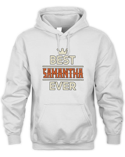 Best Your Name With Crown Shirt SAMANTHA M1-59 / Unisex Hoodie / white