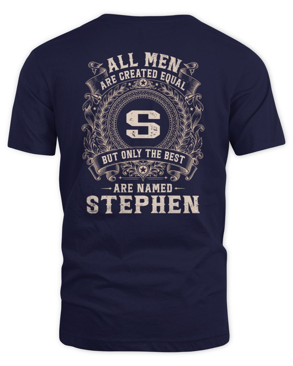 All Men Are Created Equal Cool Logo Shirt STEPHEN M1-60 / Unisex Standard T-Shirt / navy