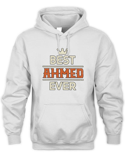 Best Your Name With Crown Shirt AHMED M1-59 / Unisex Hoodie / white