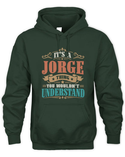 It’s a Name Thing Personalized Retro T-Shirt JORGE M1-47 / Unisex Hoodie / forest green