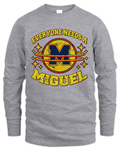 Everyone Needs a Your Name Shirt MIGUEL M1-76 / Men's Long Sleeved T-Shirt / sport grey