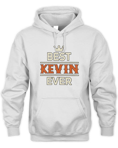 Best Your Name With Crown Shirt KEVIN M1-59 / Unisex Hoodie / white