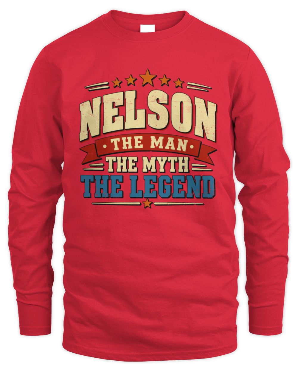 The Man The Myth The Legend Ribbon Vintage T-Shirt NELSON M1-56 / Men's Long Sleeved T-Shirt / red