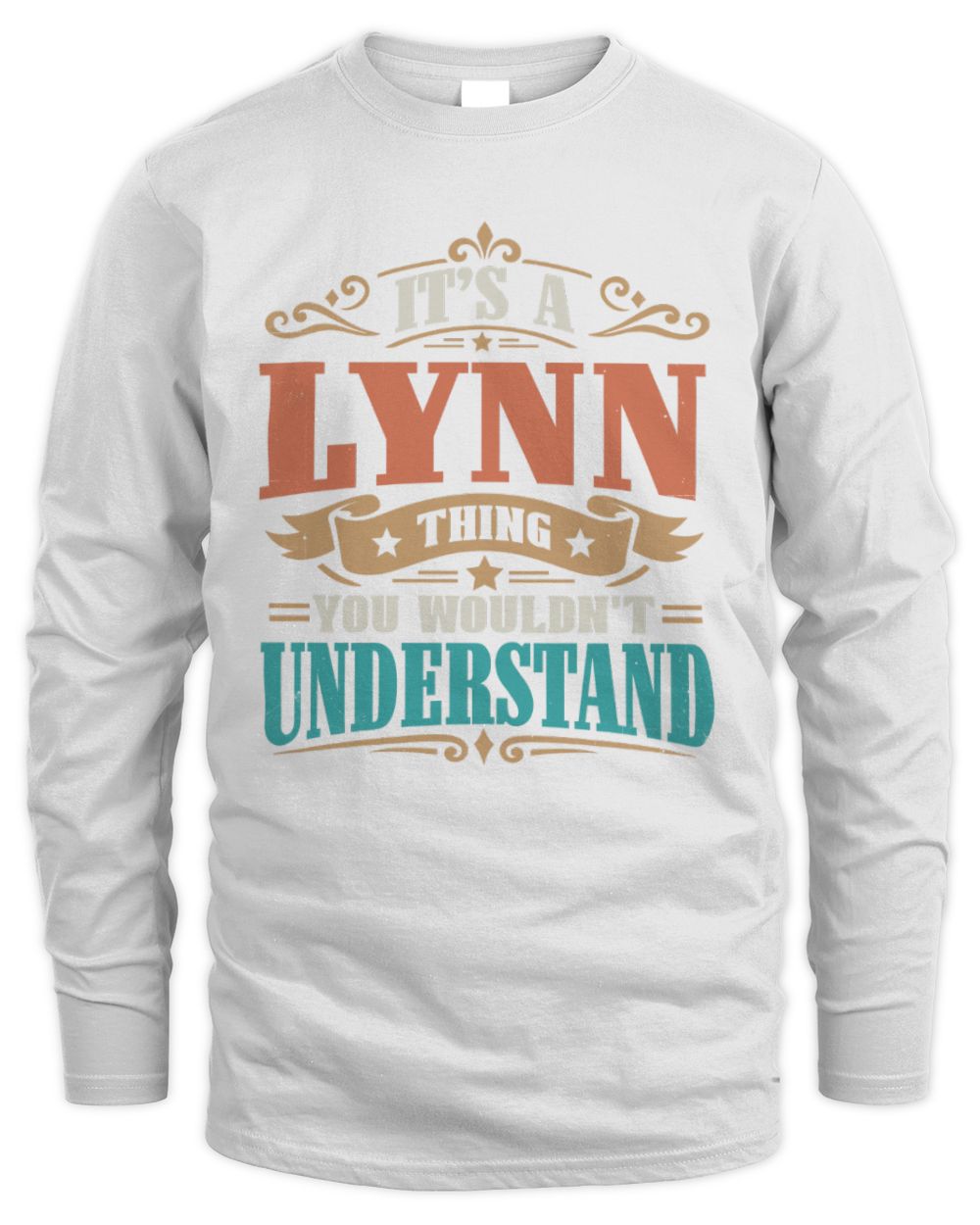 It’s a Name Thing Personalized Retro T-Shirt LYNN M1-47 / Men's Long Sleeved T-Shirt / white