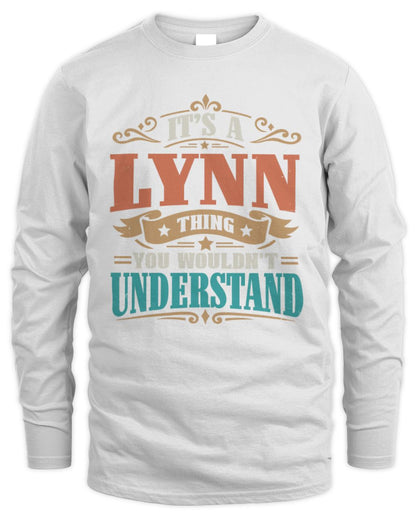 It’s a Name Thing Personalized Retro T-Shirt LYNN M1-47 / Men's Long Sleeved T-Shirt / white