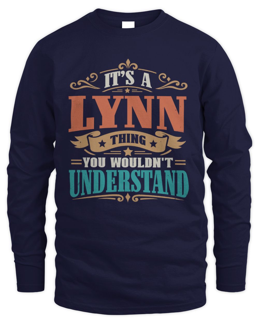 It’s a Name Thing Personalized Retro T-Shirt LYNN M1-47 / Men's Long Sleeved T-Shirt / navy