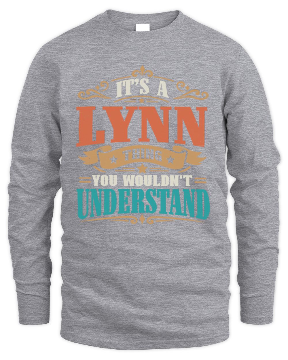 It’s a Name Thing Personalized Retro T-Shirt LYNN M1-47 / Men's Long Sleeved T-Shirt / sport grey