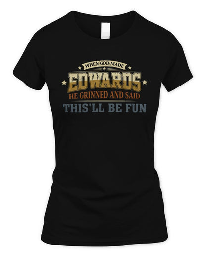 When God Made Your Name Funny Heritage T-Shirt EDWARDS M1-80 / Women's Standard T-Shirt / black