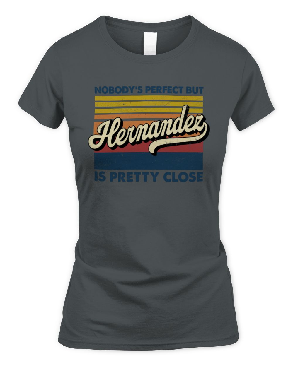 Nobody's Perfect But Your Name Is Pretty Close Retro Shirt HERNANDEZ M1-65 / Women's Standard T-Shirt / charcoal