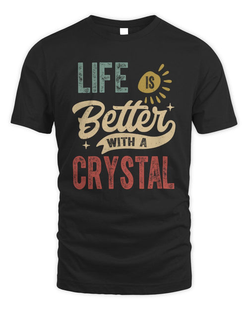 Life Is Better With a Name Personalized Retro T-Shirt CRYSTAL-48 / Unisex Standard T-Shirt / black