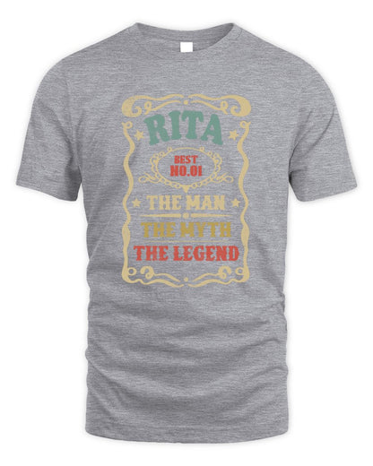 The Man The Myth The Legend Vintage Gold Wine Shirt RITA M1-52 / Unisex Standard T-Shirt / sport grey