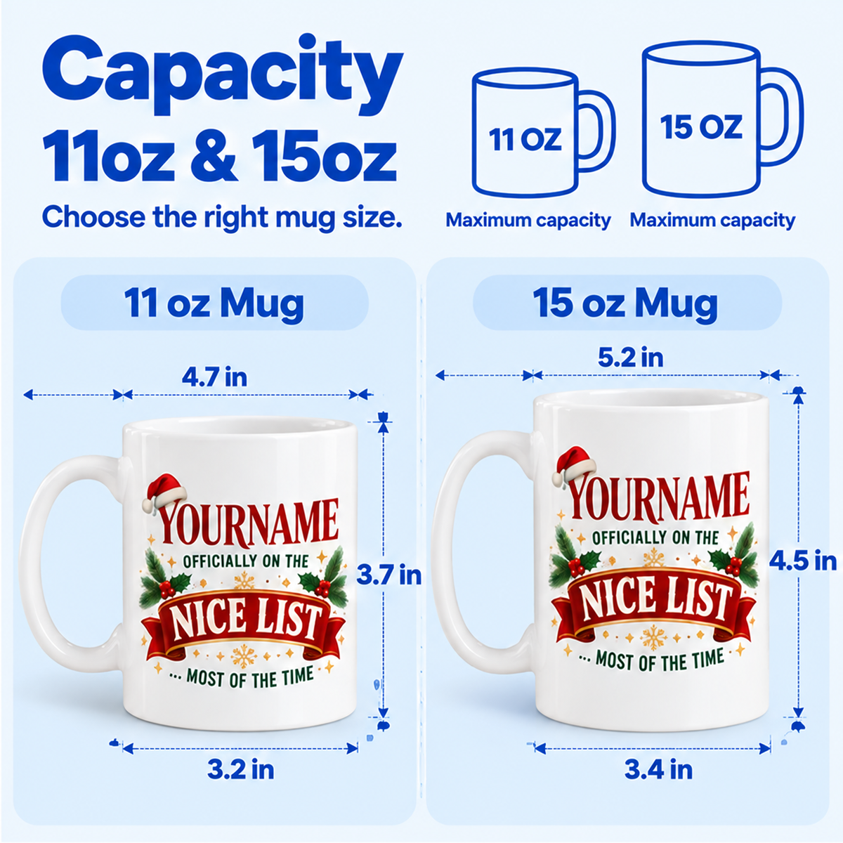 Officially On The Nice List Most Of The Time - Personalized Mug