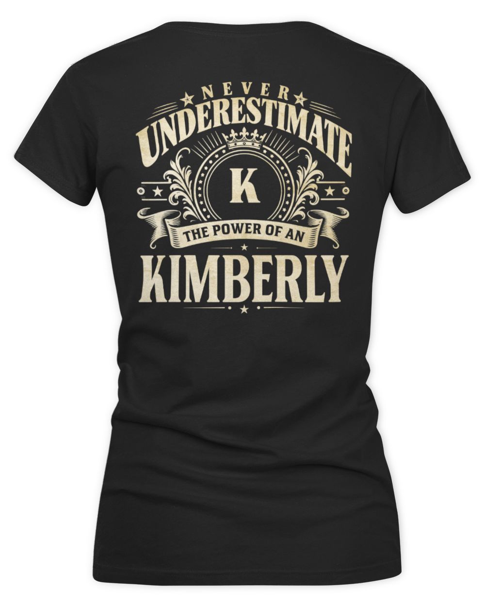 Never Underestimate Your Name Luxury Logo Shirt KIMBERLY M1-63 / Women's V-Neck T-Shirt / black