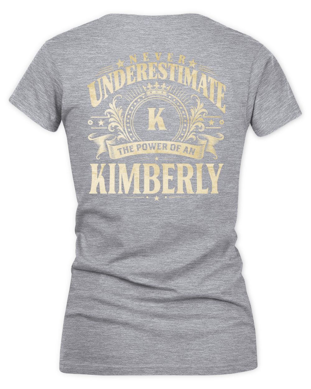 Never Underestimate Your Name Luxury Logo Shirt KIMBERLY M1-63 / Women's V-Neck T-Shirt / sport grey