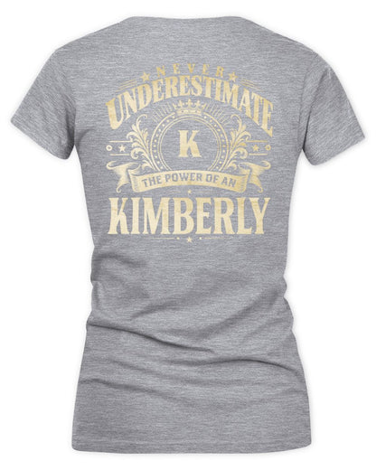 Never Underestimate Your Name Luxury Logo Shirt KIMBERLY M1-63 / Women's V-Neck T-Shirt / sport grey