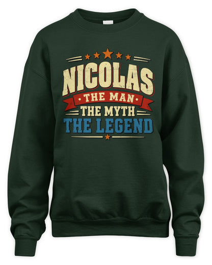 The Man The Myth The Legend Ribbon Vintage T-Shirt NICOLAS M1-56 / Unisex Sweatshirt / forest green